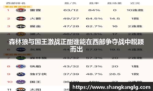 森林狼与国王激战正酣谁能在西部争夺战中脱颖而出